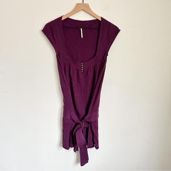 Free People Tops - Free People Wool Tie Tunic Top Purple Size L